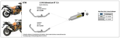 Produktbild von ARROW Auspuff MAXI RACE TECH für KTM Adventure 1090/1190/1290 2013- aus Aluminium
