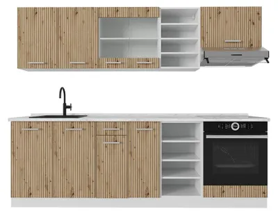 Obrázek produktu pro Kuchyňský kout Vicco R-Line Dub řemeslný/bílý 240 cm s pracovní deskou, Model 49003