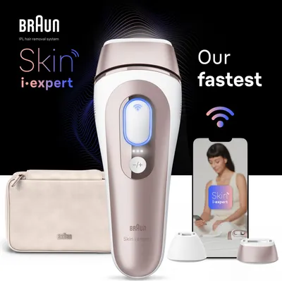Immagine prodotto di Braun Epilatore Luce Pulsata Smart Skin I·Expert, Epilazione A Casa Tua, Custodia, Rasoio Donna Venus, 2 Testine, PL7147