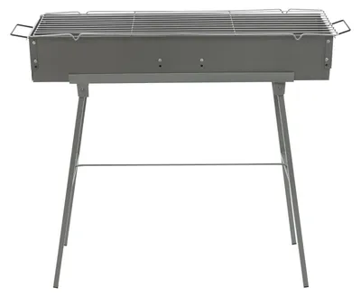 Immagine prodotto di Barbecue a carbonella per esterni - Barbecue da campeggio pieghevole - Valvola dell'aria regolabile - Lega di zinco e ferro - Involucro 80×18×13 cm - Altezza 67 cm - Grigio