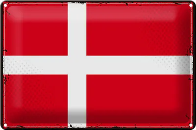 Produktbild von Blechschild Flagge Dänemark 30x20cm Retro Flag of Denmark