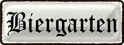 Produktbild von Blechschild Hinweis 27x10cm Biergarten weißes Schild