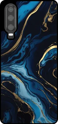 Obrázok produktu pre Smartphonica Phone Case Fit pre Huawei P30 s mramorovou potlačou - TPU zadný kryt puzdra gold blue marble design - Gold Blue