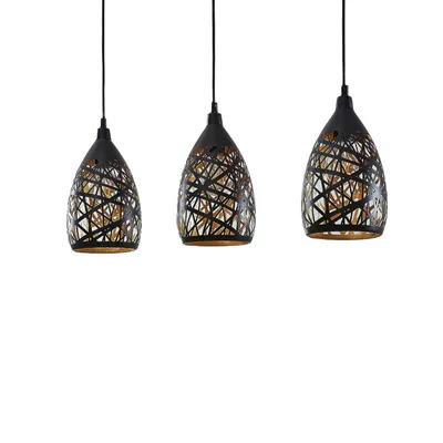 Produktbild von Lindby Marcello Pendelleuchte, 75 cm, 3-fl., schwarz-gold