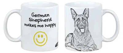Immagine prodotto di Pastore tedesco - Tazza con cane, tazza allegra per gli amanti dei cani, regalo personalizzato del marchio Art-Dog