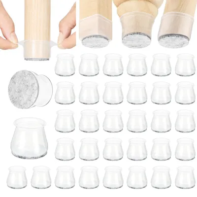 Produktbild von Aneaseit 32er Pack Stuhlbeinkappen - 38mm - Set Filzgleiter Stühle - 32 Stuhlbeinschoner Stuhlgleiter aus Filz und Silikon - Schutzkappen Stuhlbeine -