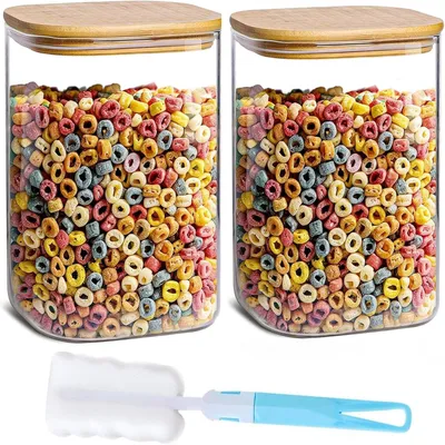 Produktbild von 1150ML Vorratsgläser mit Deckel 2 Vorratsdosen Glas luftdicht Glasbehälter