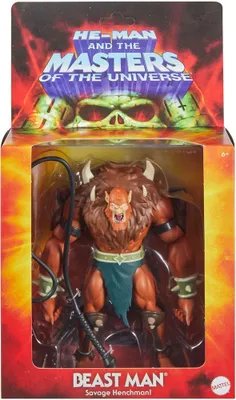 Produktbild von Masters of the Universe Origins Beast Man aus der Cartoon-Kollektion, ca. 14 cm großes Deluxe-Actionfigur-Spielzeug, 6 Jahr(e), Mehrfarbig, Kunststoff