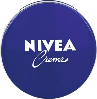 A close-up view of the lid of a NIVEA Creme tin.
