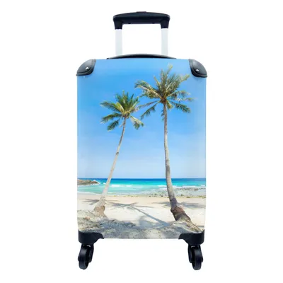 Produktbild von MuchoWow® Koffer Handgepäck Trolley Rollkoffer Kleine Reisekoffer mit 4 Rollen - Palme - Sommer - Tropisch - Cabin Size < 55x40x23 cm & 55x40x20 cm - Fotokoffer - Kabinenkoffer - Boardgepäck - Reise-Box - Reisekoffer - Reisegepäck - Koffer mit Bild - Trolley für Kinder