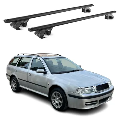 Image de Barres de toit transversales pour Skoda Octavia I Break 1996-2004 Alu Noir ABE, Image générée par une IA