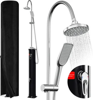 Image de Douche solaire Izrielar 20 L mi-haute avec robinet – Douche extérieure pratique pour le jardin et la piscine