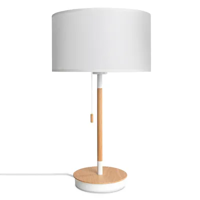 Produktbild von Stehleuchte Wohnzimmer Stoffschirm Tischlampe Textil Schirm E27 Nachtlicht