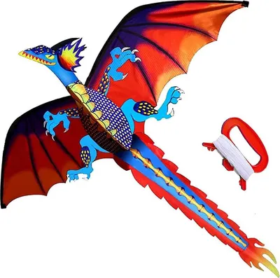 Image de Cerf-volant classique pour enfants 55 pouces x 62 pouces - Cerf-volant avec poignée et lignes