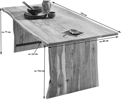 Produktbild von Trendiger Esszimmertisch 120 cm Akazie massiv naturfarben Henry