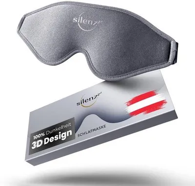 Produktbild von Graues 3D-Schlafohrschutz für absolute Dunkelheit