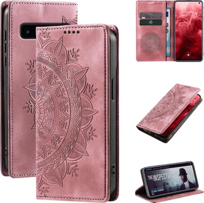 Produktbild von Mandala Handyhülle für Samsung Galaxy S10 RFID Schutz Klapphülle Case Cover Design Schutzhülle Farbe: Rosa