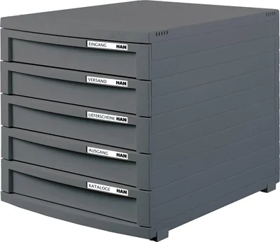 Produktbild von HAN Schubladenbox CONTUR 1505-191 DIN A4/B4/C4 5Schübe geschl dgr/dgr