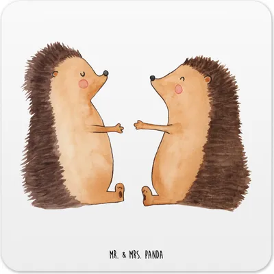 Produktbild von Mr. & Mrs. Panda Untersetzer Set Igel Liebe 15er Set - Weiß - Geschenk, Hochzeit, Tassen-Untersetzer, für Gläser, Hochzeitstag, Freundin, Verlobung, Coaster, Tisch