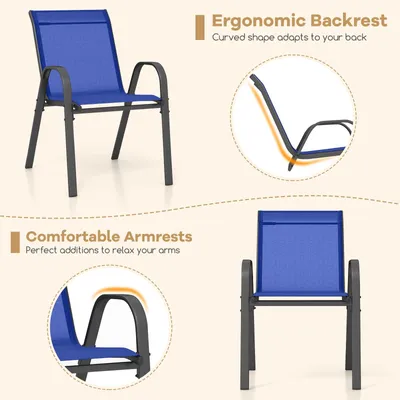 Image de Chaises de jardin - Chaises de jardin empilables - Chaises de terrasse - Chaises de balcon - Chaises d'extérieur