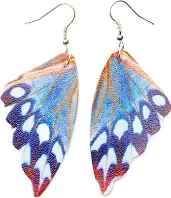 Produktbild von Schmetterlingsflügel Ohrringe Miniblings Hänger Schmetterling Sommer blau lila