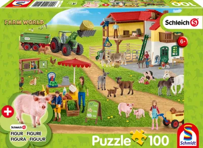 Immagine prodotto di Schmidt Spiele Schleich Farm World Bauernhof und Hofladen, mit Figur, Kinderpuzzle, Kinder Puzzle, Kinderpuzzles, 100 Teile, 56404