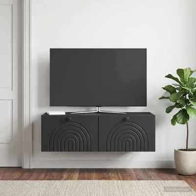 Obrázek produktu pro Maison Exclusive – Nástěnná skříňka na televizi, černá, 99 x 41 x 30 cm, dřevotřísková deska