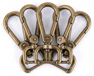 5 Bolzen-Karabiner Karabinerhaken Taschenkarabiner Größen Farbwahl - Gurtband Hundeleinen altmessing