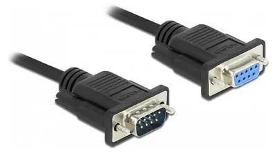 Immagine prodotto di Delock RS-232 Kabel Seriell D-Sub9 Stecker zu Buchse Nullmodem mit schmalem Steckergehäuse 2 m