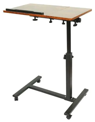 Produktbild von Computertisch Klappbar Höhenverstellbar mit Rollen 60 x 34,5 x 58 x 90 cm Gelbkirsche