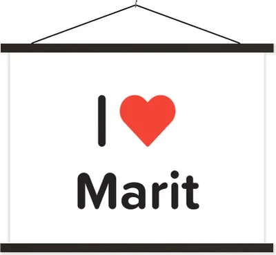 Produktbild von MuchoWow® Textilposter Ich liebe - Marit - Mädchen 150x113 cm mit schwarzem Rahmen - Wohnzimmer