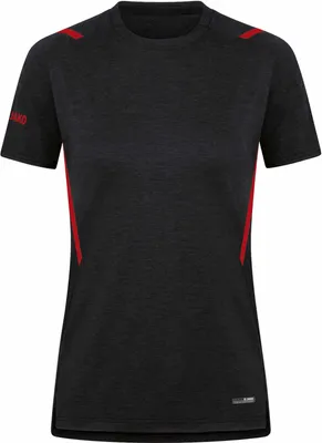 Produktbild von JAKO Damen T-Shirt Challenge, Farbe:schwarz meliert/rot, Größe:42