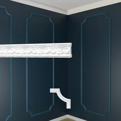 Produktbild von MARBET DESIGN Wandvertäfelung Styropor weiß - Segmentierte Wanddekoration EPS Stuck Nachbildung Kunststoff - Wandprofil Wandkassetten Eckleiste Flachprofile Design Porträt Rahmen (B-10 46x9 mm, 20 Meter)
