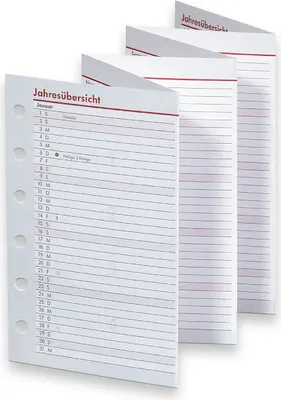 Obrázok produktu pre bsb 02-0468 Ersatzkalendarium "Kompakt" - A6, Jahresübersicht