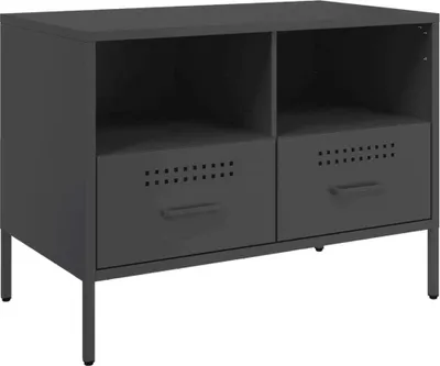 Obrázok produktu pre vidaXL TV skrinka čierna 68x39x50,5 cm oceľ