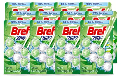 Produktbild von 12 x Bref ProNature Toiletblock - Minze & Eukalyptus - 50 g - Vorteilspackung - 12 Stücke