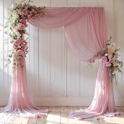 Organza-Vorhang 0,75x8 m, rosa, für Hochzeitsbogen