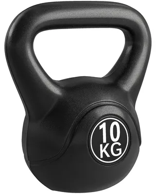Produktbild von Kettlebell Kugelhantel - Trainingsgewicht 10 kg - Sandgefüllt - Für Krafttraining & Armtraining - Schwarz