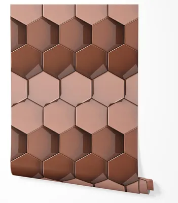 Produktbild von Selbstklebende Tapete Möbelfolie Geometrisch 3D Hexagon Muster Kupfer Braun Modern Elegantes Design Metallischer Effekt Strukturierte Wand Wohnzimmer Schlafzimmer Flur Küche 5m x 0,5m