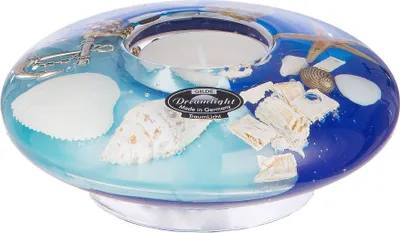 Produktbild von Dreamlight Teelichthalter Ufo OCEAN D. 12cm mit Muschelmotiv aus Glas Gilde