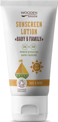 Produktbild von WoodenSpoon Sonnenschutz-Körperlotion in der Tube Baby & Familie SPF 30, 150 ml
