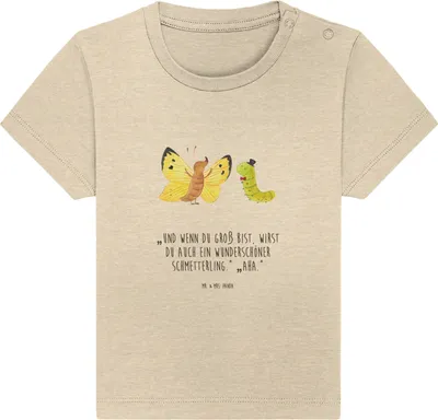 Produktbild von Mr. & Mrs. Panda  T-Shirt Raupe Schmetterling 12. - 18. Monat - Natural Raw - Geschenk, Kleinkind Shirt, Kinder, Kokon, Entwicklung, Babyshirt, Lustige Sprüche, Hut