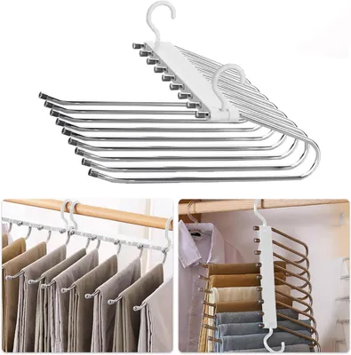 Produktbild von Hosenaufhängung 9 in 1, platzsparender Kleiderbügel für Hosen und Kleidung