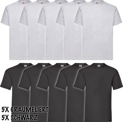 Produktbild von 10er Pack Fruit of the Loom Heavy T-Shirt, Farbe:10er Farbset A14, Größe:2XL