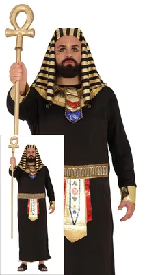 Produktbild von Pharao Ägypten König Kostüm Karneval Detailreiches Design Historische Figur, Größe: 56 - 58 (XXL) Farbe: Schwarz