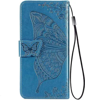 Zdjęcie produktu dla Niebieskie etui na smartfon z motywem motyla