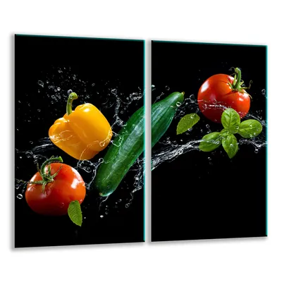 Immagine prodotto di Piastre copri fornelli 2 pezzi 30x52 Copri piano cottura in ceramica vetro verdure