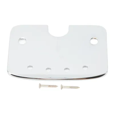 Produktbild von Gitarren-Saitenhalter aus Metall, silberfarben, robust, passend für 4-saitige Zigarrenkistengitarren, inklusive 2 Schrauben