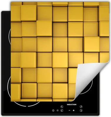 Produktbild von DarHaus Herdabdeckplatte 50x52 cm Anti Rutsch Matte Aufrollbar, gelb 3D