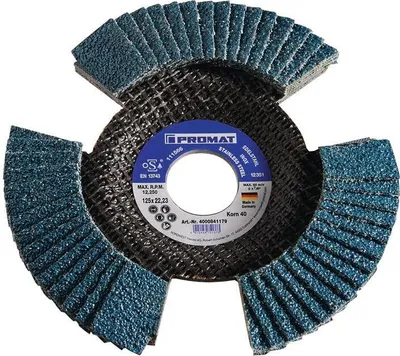 Produktbild von Fcherscheibe 125 mm Krnung 80 konisch INOX/Stahl Zirkonkorund